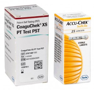 Тест-полоски CoaguChek Inrage XS 24 штуки (Коагучек) + ланцеты № 25